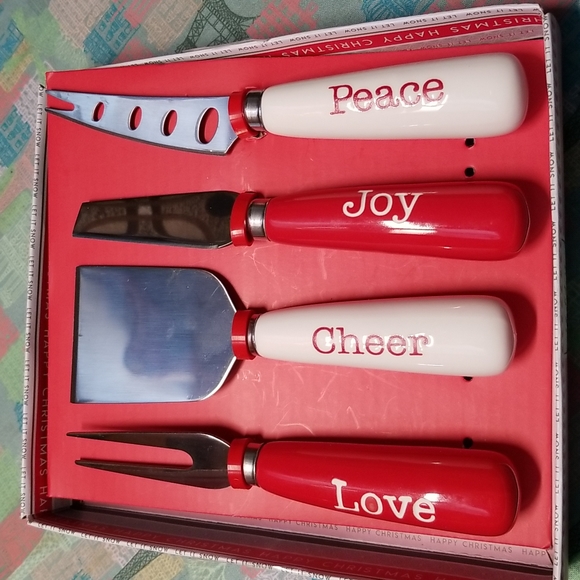 Holiday Cheese Knife Set Of 4 - Picture 1 of 5